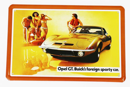 Opel GT, Blechschild, 30x20cm