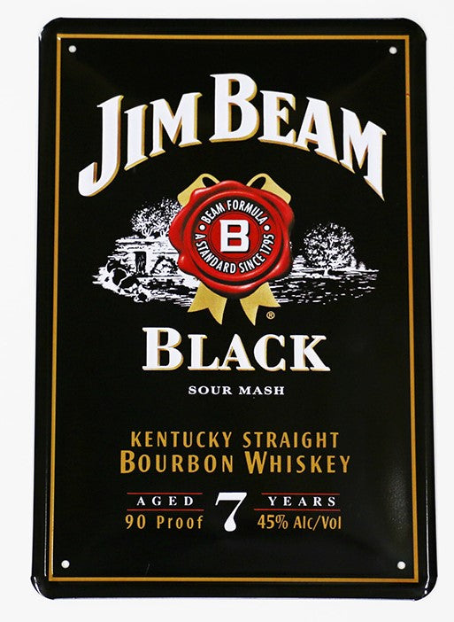 Jim Beam Black, Blechschild, 20x30cm