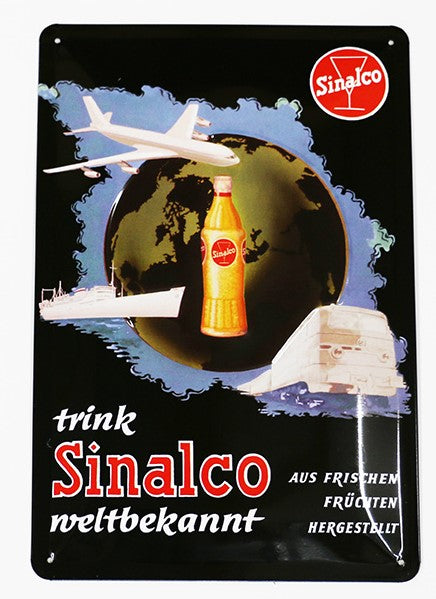 Sinalco Weltbekannt, Blechschild, 20x30cm