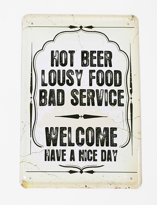 Hot Beer Welcome, Blechschild, 20x30cm